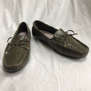 Dark Green Isaac Mizrahi Leather Loafers